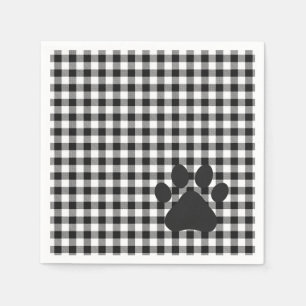 Guardanapo De Papel Xadrez de Buffalo - Impressão de Pet Branco Preto