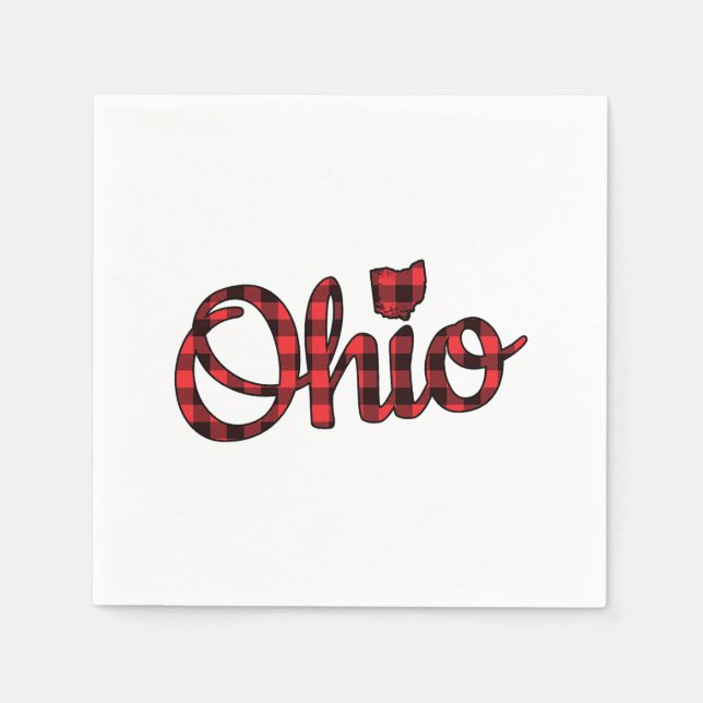 Guardanapo De Papel Xadrez de Natal de Ohio Pride Buckeye Rua (Frente)
