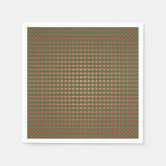 Guardanapo De Papel Xadrez de Natal Festiva (Frente)