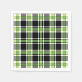 Guardanapo De Papel Xadrez de Natal verde e preto