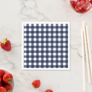 Guardanapo De Papel Xadrez de Verificação Gingham Clássico marinho Azu