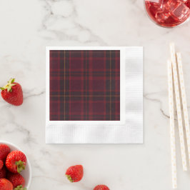 Guardanapo De Papel Xadrez Escocês Burgundy Elegante