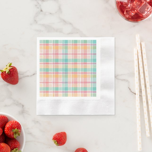Guardanapo De Papel Xadrez Escocês Multicolorido (Insitu)