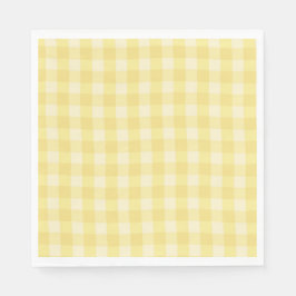 Guardanapo De Papel Xadrez Estampado em Gingham Amarelo Pastel