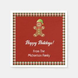 Guardanapo De Papel Xadrez Feriado Cookie Fazendo Natal