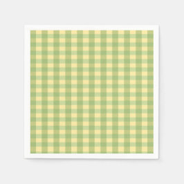 Guardanapo de papel xadrez gingham de limão de ver