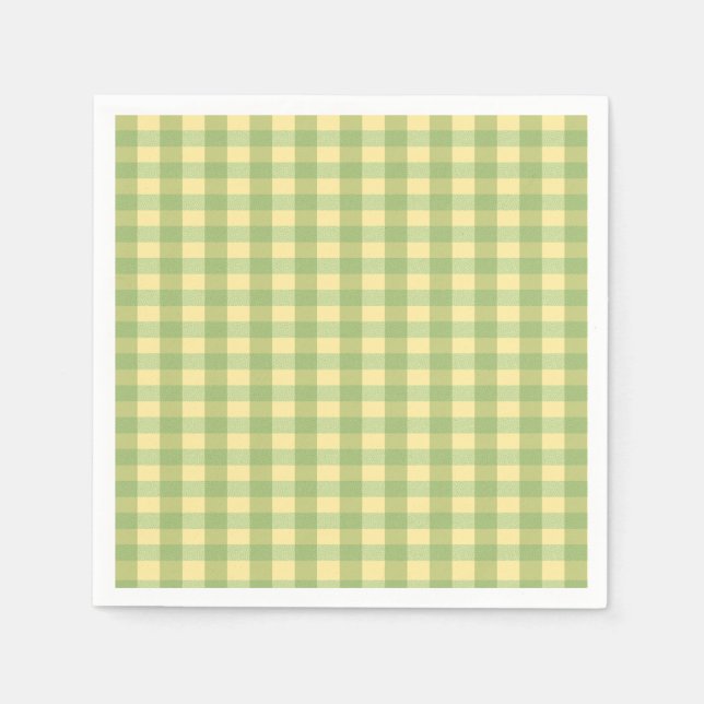 Guardanapo de papel xadrez gingham de limão de ver (Frente)