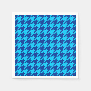 Guardanapo De Papel Xadrez Houndstooth Azul Ciano Azul Marinho