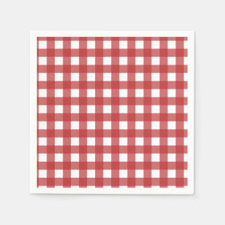 Guardanapo De Papel Xadrez moderno vermelho escuro e branco claro