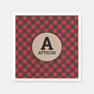 Guardanapo De Papel Xadrez Monograma Lumberjack Buffalo