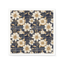 Xadrez Real Azul Beige Floral