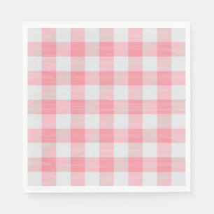 Guardanapo De Papel Xadrez Rosa Gingham Fofo Bonito Feminino