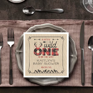 Guardanapo De Papel Xadrez Rústica de Wild One Boys Lumberjack Chá d