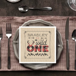 Guardanapo De Papel Xadrez Rústica de Wild One Boys Lumberjack primeir