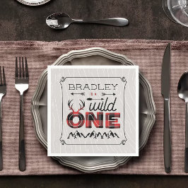 Guardanapo De Papel Xadrez Rústica de Wild One Boys Lumberjack primeir