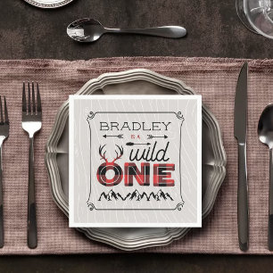 Guardanapo De Papel Xadrez Rústica de Wild One Boys Lumberjack primeir