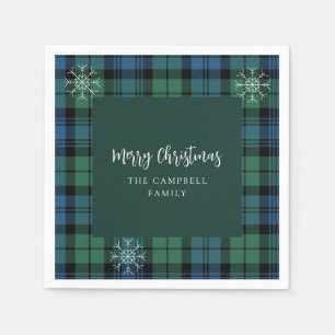 Guardanapo De Papel Xadrez Script Snowflakes Campbell Tartan Paper