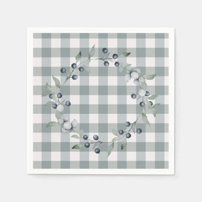 Guardanapo De Papel Xadrez Verde - Burfalo Buffalo - Bonito (Frente)