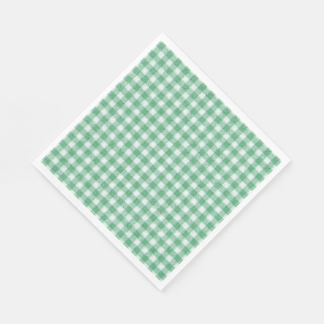 Guardanapo De Papel Xadrez Verde Menta Infantil  (Quina)