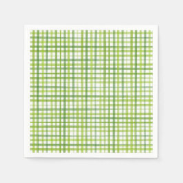 Guardanapo de papel xadrez verde rústico | Festa d
