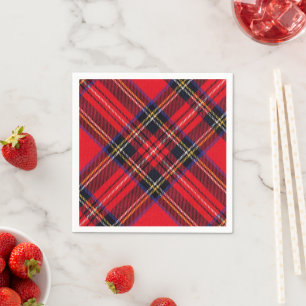 Guardanapo De Papel Xadrez vermelha de Stewart tartan