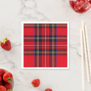 Guardanapo De Papel Xadrez vermelha de Stewart tartan