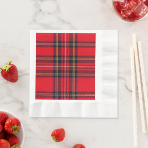 Guardanapo De Papel Xadrez vermelha de Stewart tartan