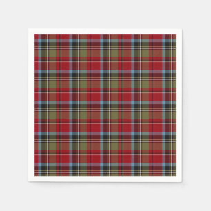 Guardanapo De Papel Xadrez vermelha do vintage do Tartan de North
