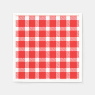 Guardanapo De Papel Xadrez Vermelho Branco de Búfalo Festa Clássica de