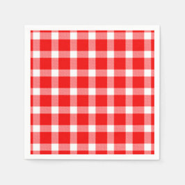 Guardanapo De Papel Xadrez Vermelho Branco de Búfalo Festa Clássica de