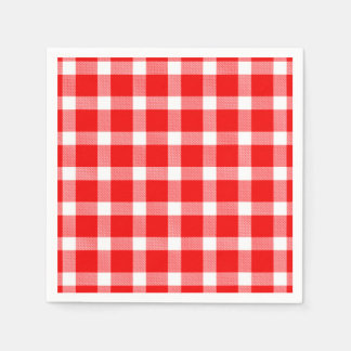 Guardanapo De Papel Xadrez Vermelho Branco de Búfalo Festa Clássica de