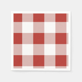 Guardanapo de papel xadrez vermelho | Suprimento d
