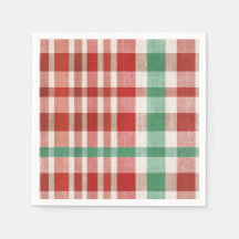 Xadrez Vermelho Verde Texturizado Festivo Retro