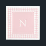 Guardanapo De Papel Xadrez Vichy Rosa Monograma<br><div class="desc">Guardanapo xadrez vichy rosa monograma para qualquer ocasião. O xadrez vichy rosa pastel é suave e delicado.</div>