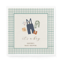 Xadrez Vintage Boy Clothes Chá de fraldas Welcome