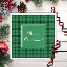 Guardanapo De Papel Xadrezes verdes e negras, Feliz Natal