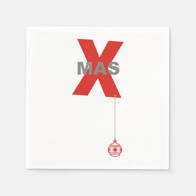 Guardanapo De Papel Xmas com Ornamento de Árvore de Natal + sua ideia (Frente)