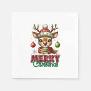 Guardanapo De Papel Xmas Gift Merry Christmas Reindeer