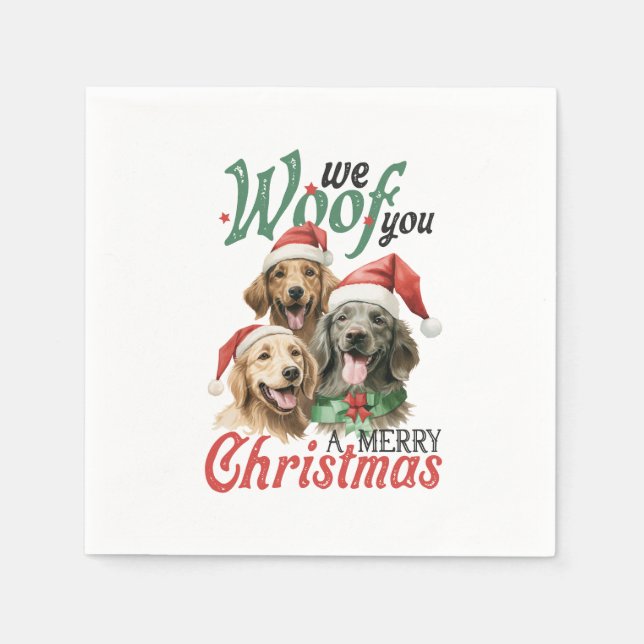 Guardanapo De Papel Xmas Gift Woof Felry Natal (Frente)