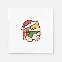 Guardanapo De Papel Yappy Howlidays - Bela Cartoon de Cão de Natal