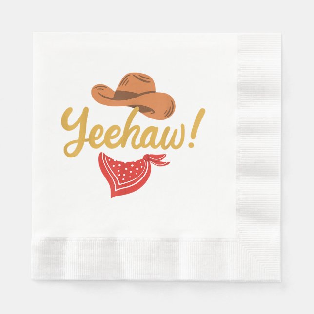 Guardanapo De Papel Yeehaw Cowboy Cowgirl Western Country Rodeo (Frente)