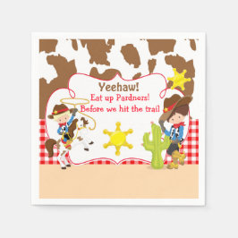 Guardanapo De Papel Yeehaw Cowboy Festa de aniversário Ocidental