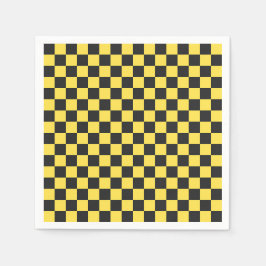 Guardanapo De Papel Yellow and black checkerboard pattern