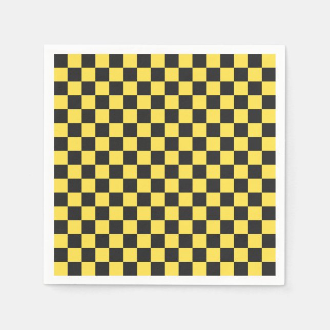 Guardanapo De Papel Yellow and black checkerboard pattern (Frente)