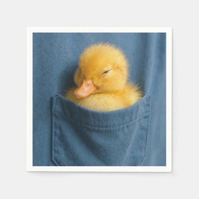 Guardanapo De Papel Yellow Duckling In a T-shirt Pocket (Frente)