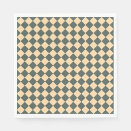 Guardanapo De Papel Yellow Green Checker Diamond Pattern
