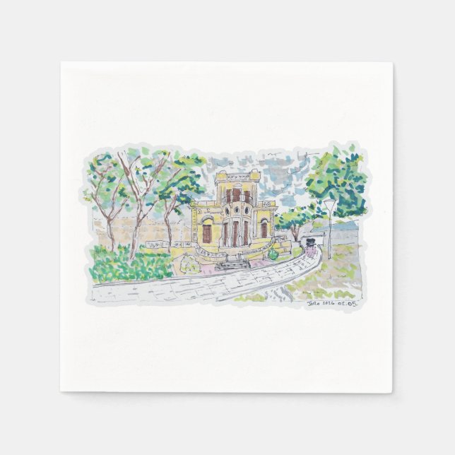 Guardanapo De Papel Yellow Historic Villa (Frente)
