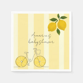 Guardanapo De Papel Yellow Stripes Lemons Baby Shower
