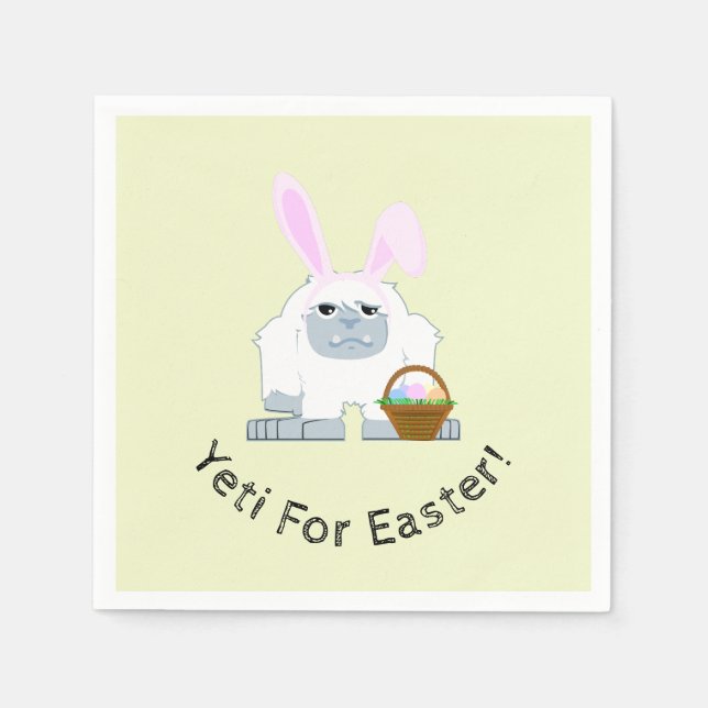 Guardanapo De Papel Yeti Para Páscoa Cute Páscoa Yeti (Frente)