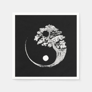Guardanapo De Papel Yin Yang Bonsai Tree Japonês Budista Zen